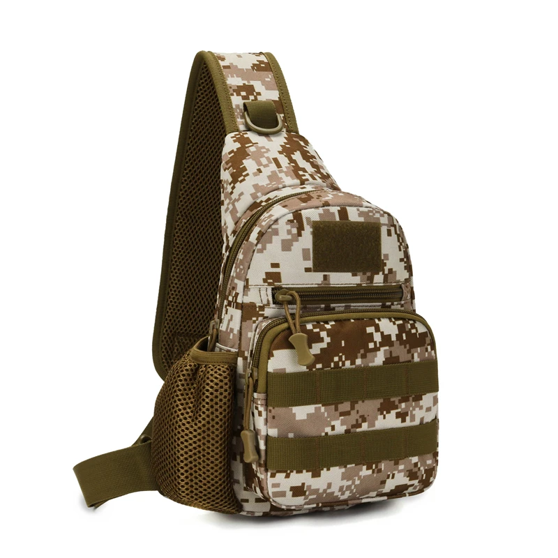 حقيبة صدر تكتيكية - مناسبة للمشي لمسافات طويلة وركوب الدراجات - مع جيوب متعددة وحامل أكواب الماء وهيكل صلب