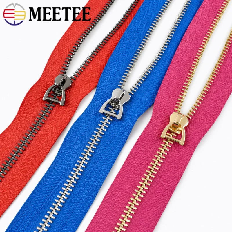 1-3Y 5# Continuous Metal Zipper Tapes with Zip Sliders Garment Closure Zips Pocket Replace Zippers Repair Kits DIY Accessories