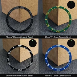 Flat High Quality Ceramic Bezel Insert 38mm*31.6mm Watch Replacement Watch Parts Accessories Luminous Bezel Watch Parts
