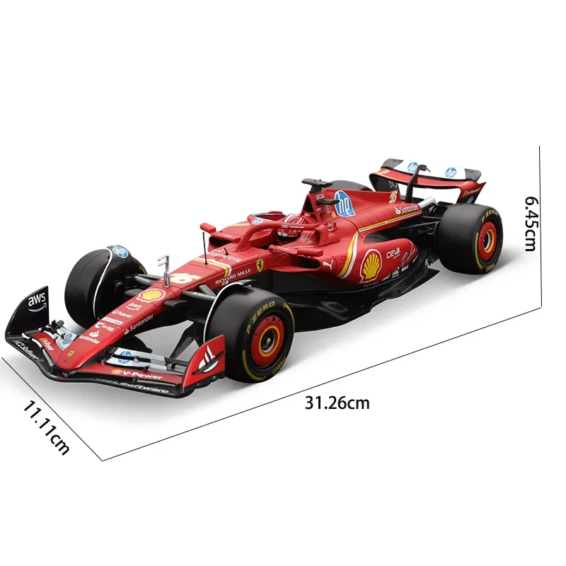 Bburago 1:18 SF24 F1 Model Ferrari Formula Racing Alloy Car Toy 2024 Season 16# Charles Leclerc 55# Carlos Sainz