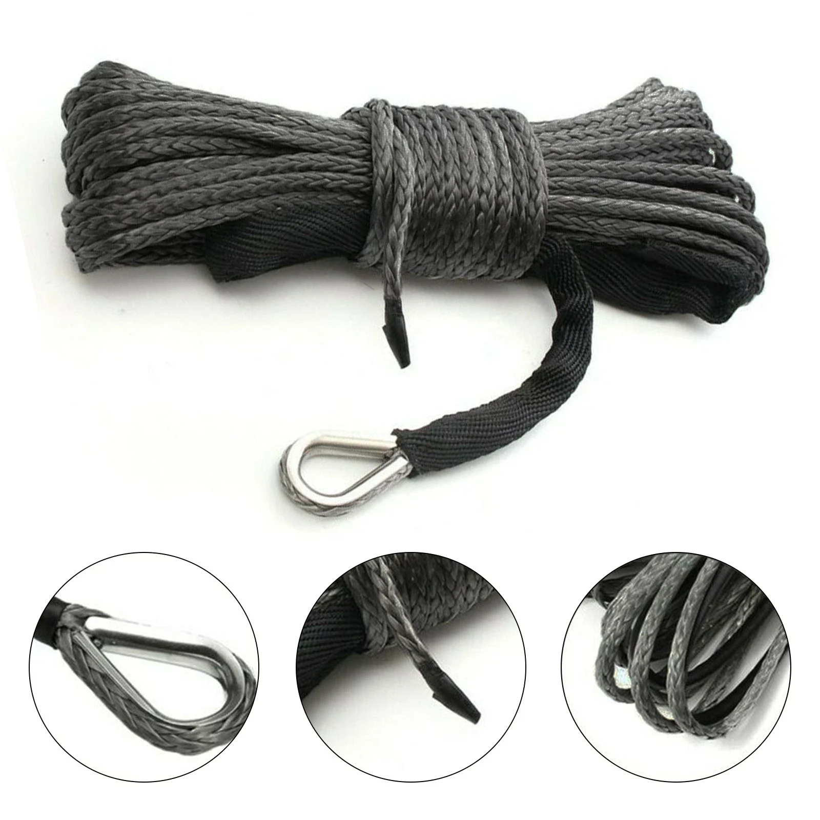 Caravan Towing Ropes 5MMX15M Synthetic Winch Line Cable Rope 2.5 Tons Universal For Car ATV UTV Winch Cable Safety Pull Strap