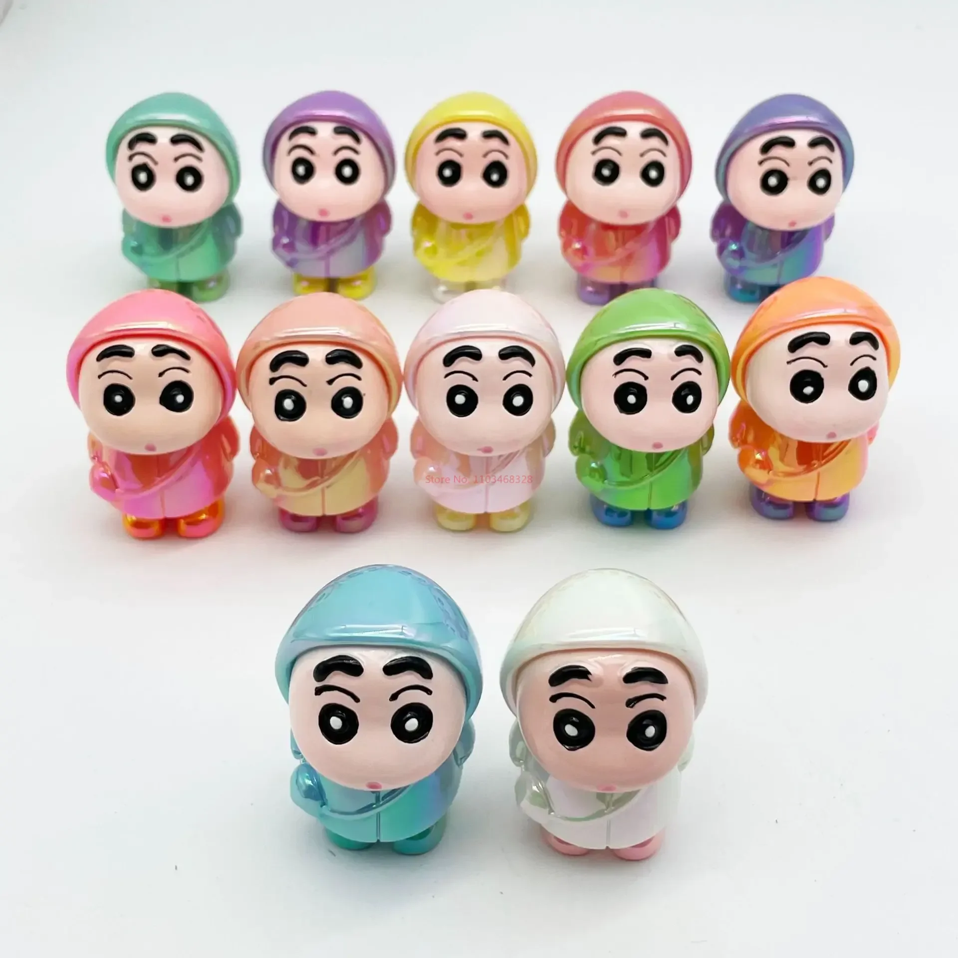 12pcs Crayon Shin-Chan Cartoon Plating Diy Jewelry Accessories Raincoat Shin-Chan Keychain Pendant Creative Car Ornaments Gifts