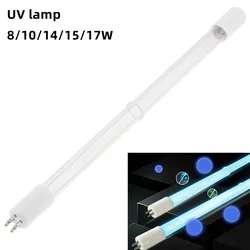 G10q 8W 10W 15W 17W UV Sterilizer Lamp Light Ultraviolet Filter with Straight Pipe and Single ended 4 Needle for Air Equipment