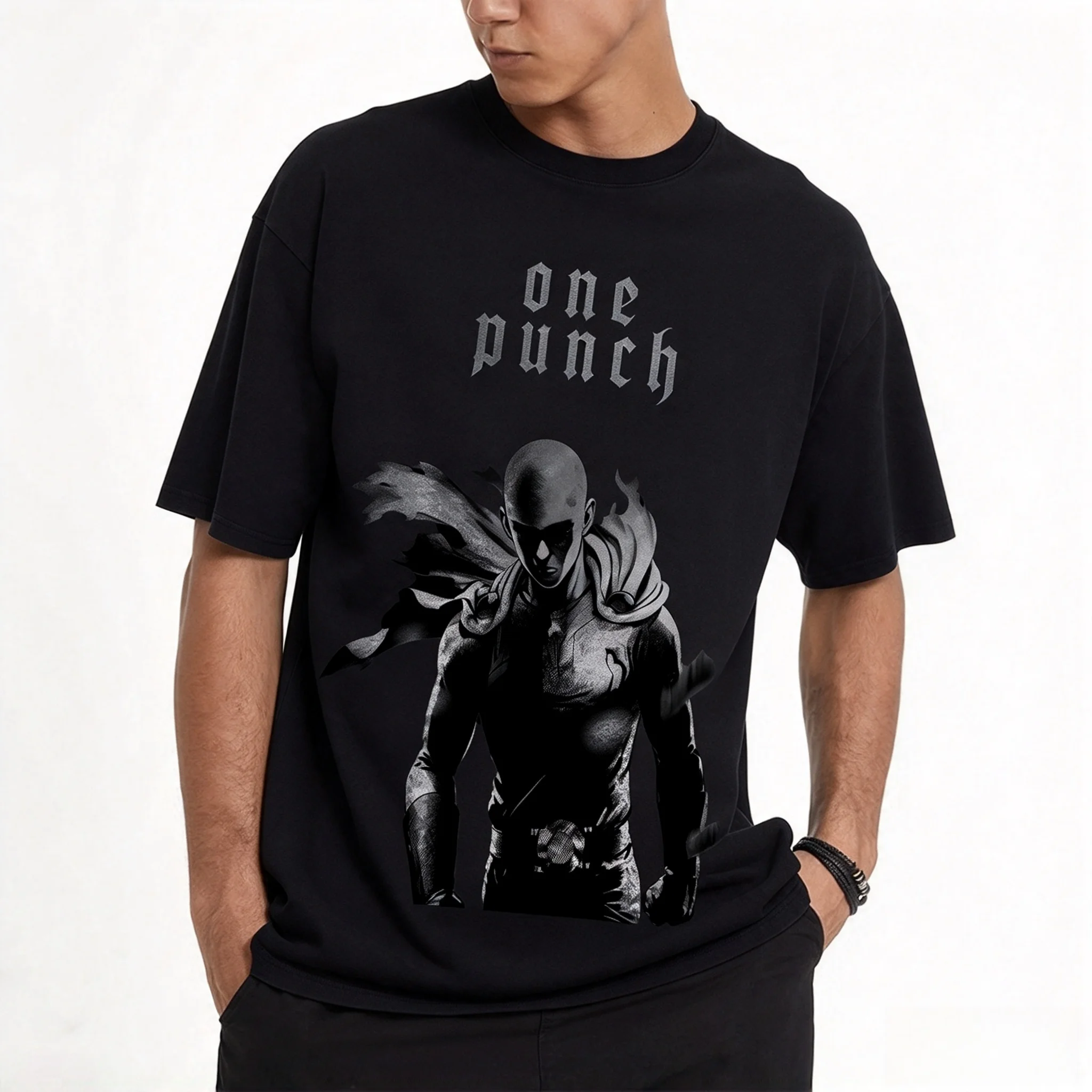 New Style One-Punch Man Printed Fashionable Loose Short-sleeved Simple Round-neck T-shirt for Women, Women's Top Shirt