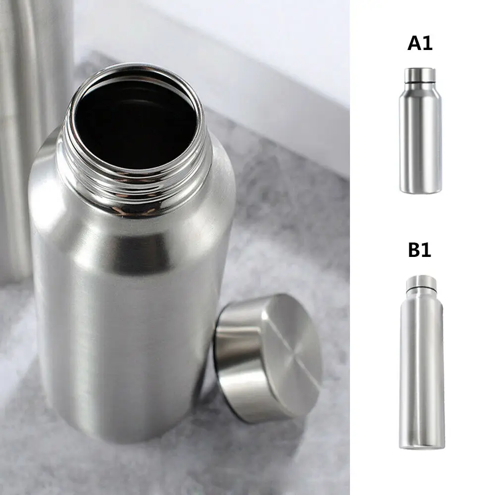 650ml/1000ml Stainless Steel Sport Water Bottle Single-layer Rugged Water Cup Metal Flask Drinkware Camping Sports Gym