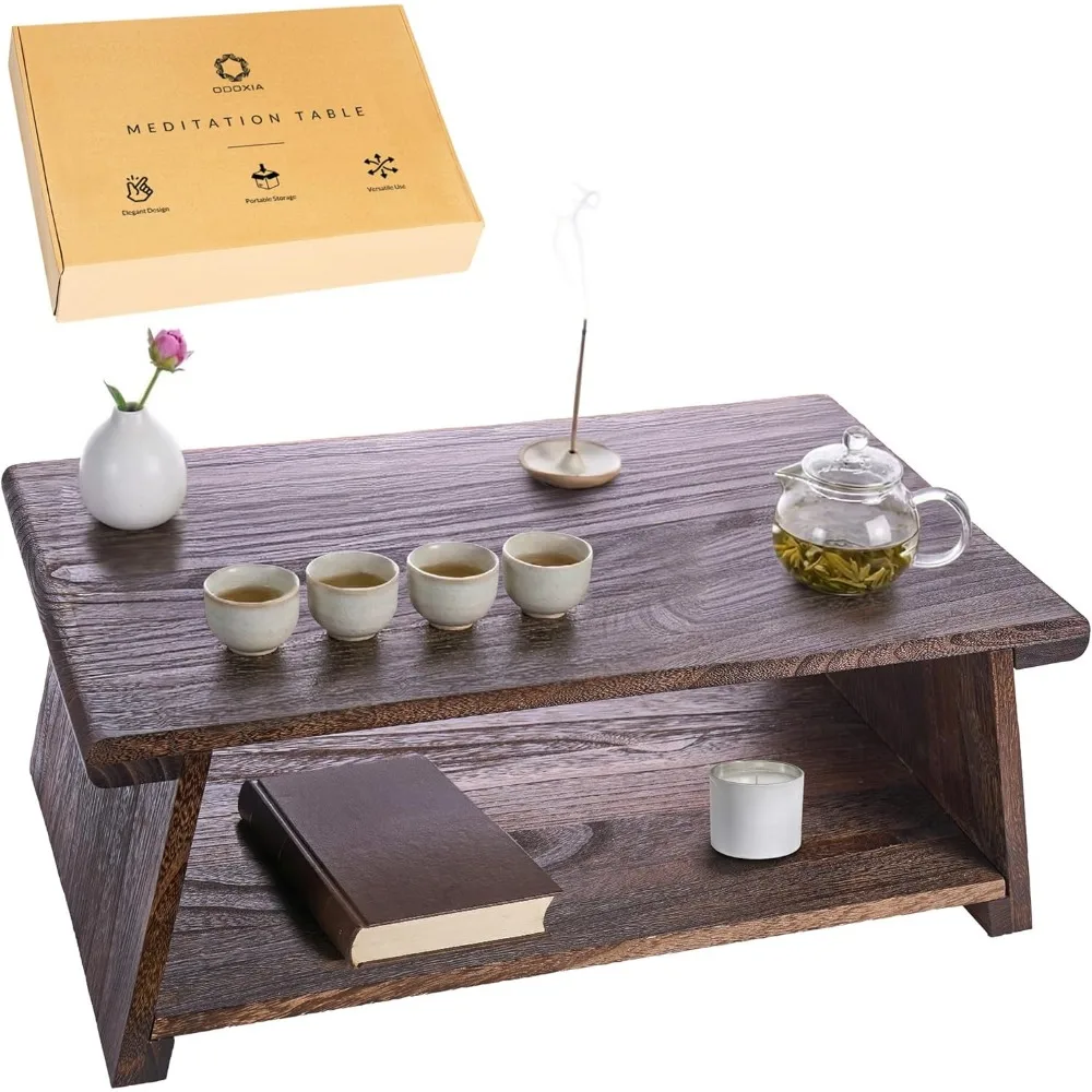 

Низкий деревянный столик для чайной церемонии, медитации и осознанного сидения, складная устойчивая платформа