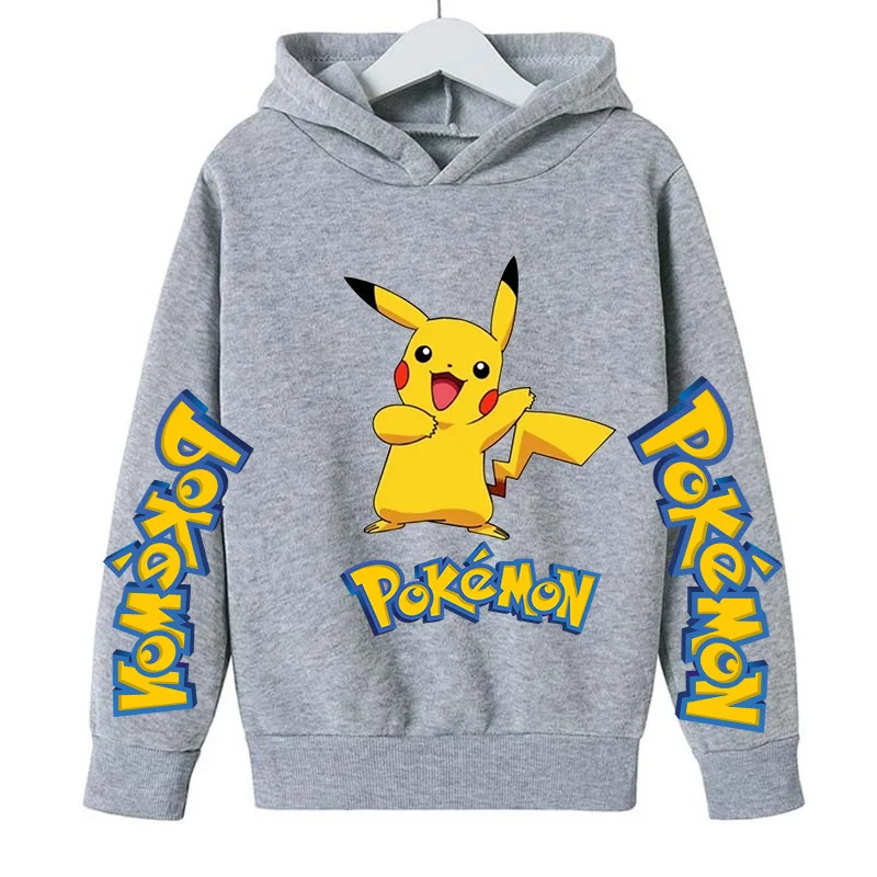Sudaderas con capucha para niños, ropa con estampado de Pokémon de dibujos animados, disfraces cálidos para niños, ropa de manga larga para otoño e invierno