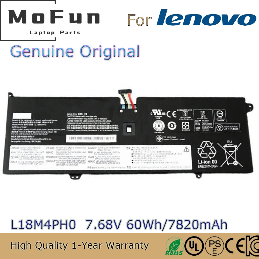 

Brand New Original L18M4PH0 7.68V 60Wh Laptop Battery for Lenovo Yoga C940-14 C940-14IIL(81Q9007QGE) SP/A 81Q9 L18C4PH0