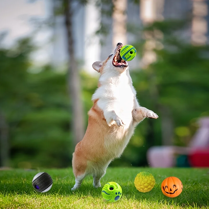 Quietschender Giggle-Wackelball – langlebiges, interaktives Kauspielzeug für alle Hunderassen mit unterhaltsamen Geräuschen – Detail 9