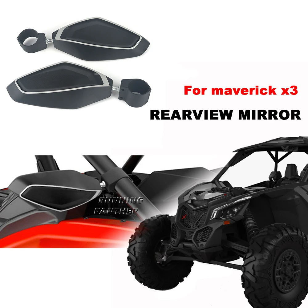 

For Can-Am Can Am Maverick X3 Motorcycle Adjustable Rearview Rear View Mirrors Glass Back Side View Mirrors Kit