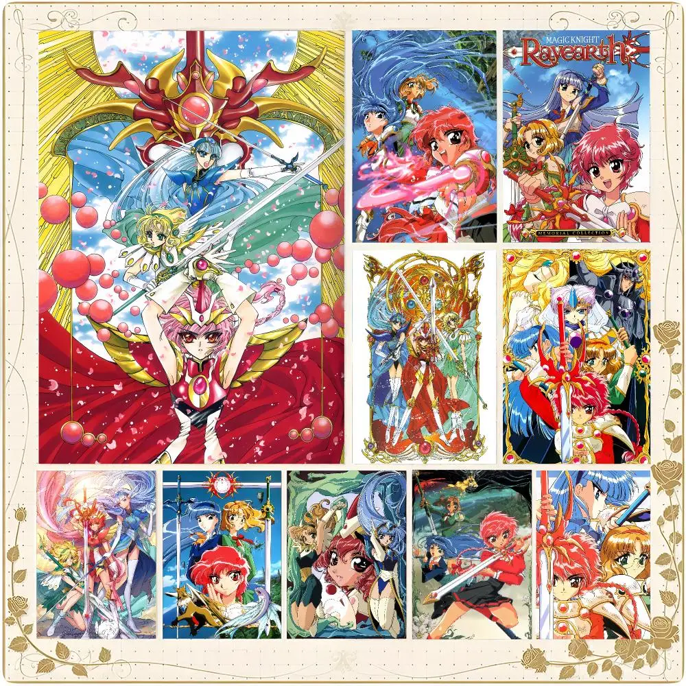 Radiant Heroic Anime M-Magic Knight Rayearth Poster Framed Wall Art Painting for Living Room Interior Decor and Gift Options