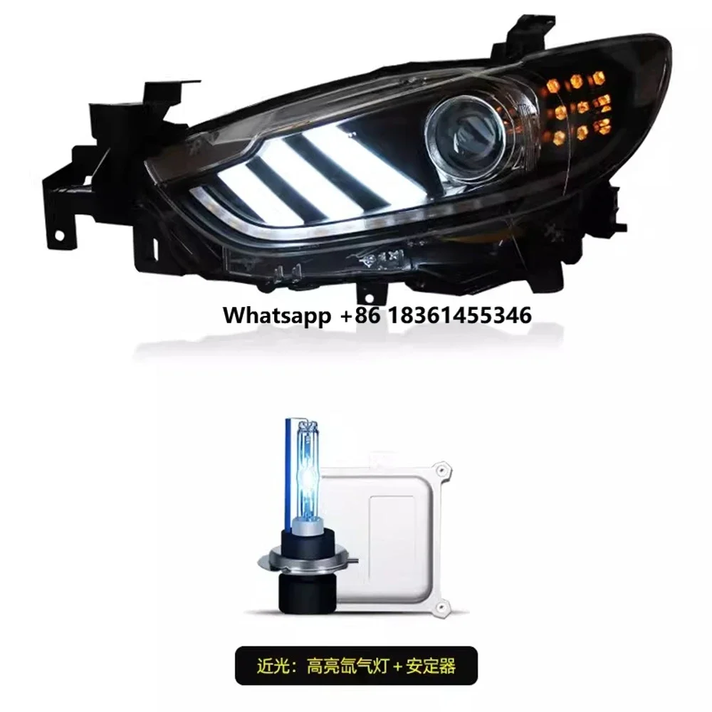 

Светодиодные передние фары в сборе для Atenza 14-15, дневные ходовые огни (DRL), указатели поворота, 2 шт.