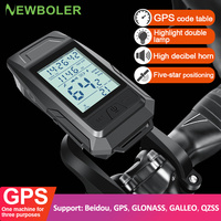 GPS Bike Headlight Speedometer Horn 3 in 1 Multifunctional Rechargeable Bicycle Front Lamp Cycling Computer MTB Bike Accessories
