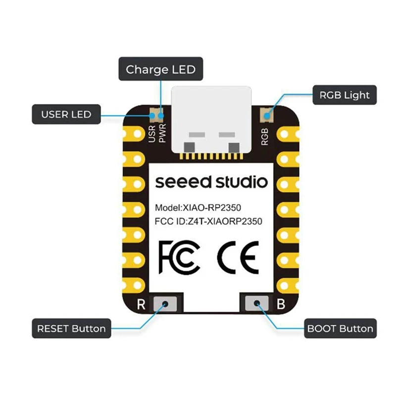 لراسبيري بي بيكو 2 XIAO RP2350 Arm Cortex-M33 وHazard3 RISC-V RAM لـ Seeed Studio A