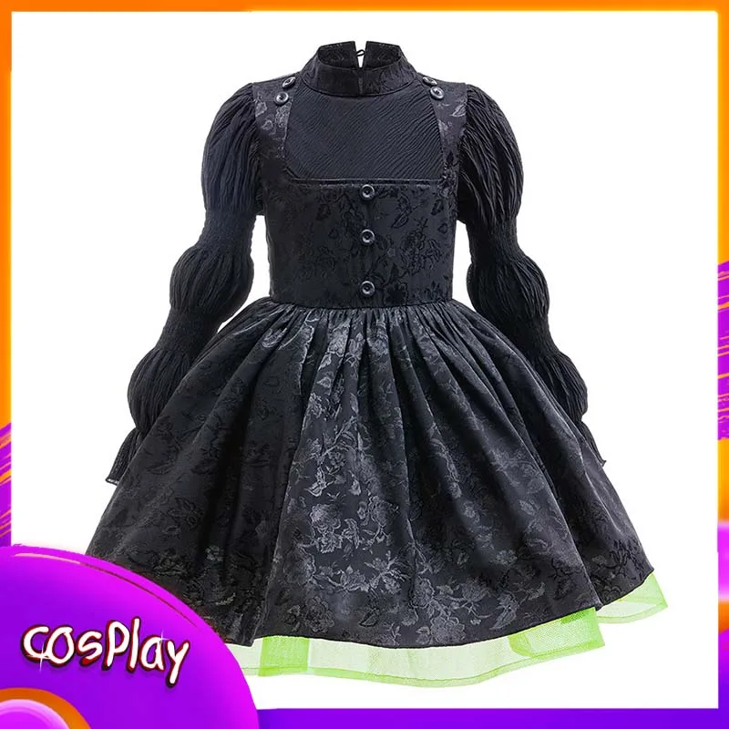 

Волшебная ведьма, костюмы для косплея, Эльфаба, волшебницы, потому что юбка, Хэллоуин, карнавал, маскарадный реквизит, платье с длинными рукавами для девочек, подарок