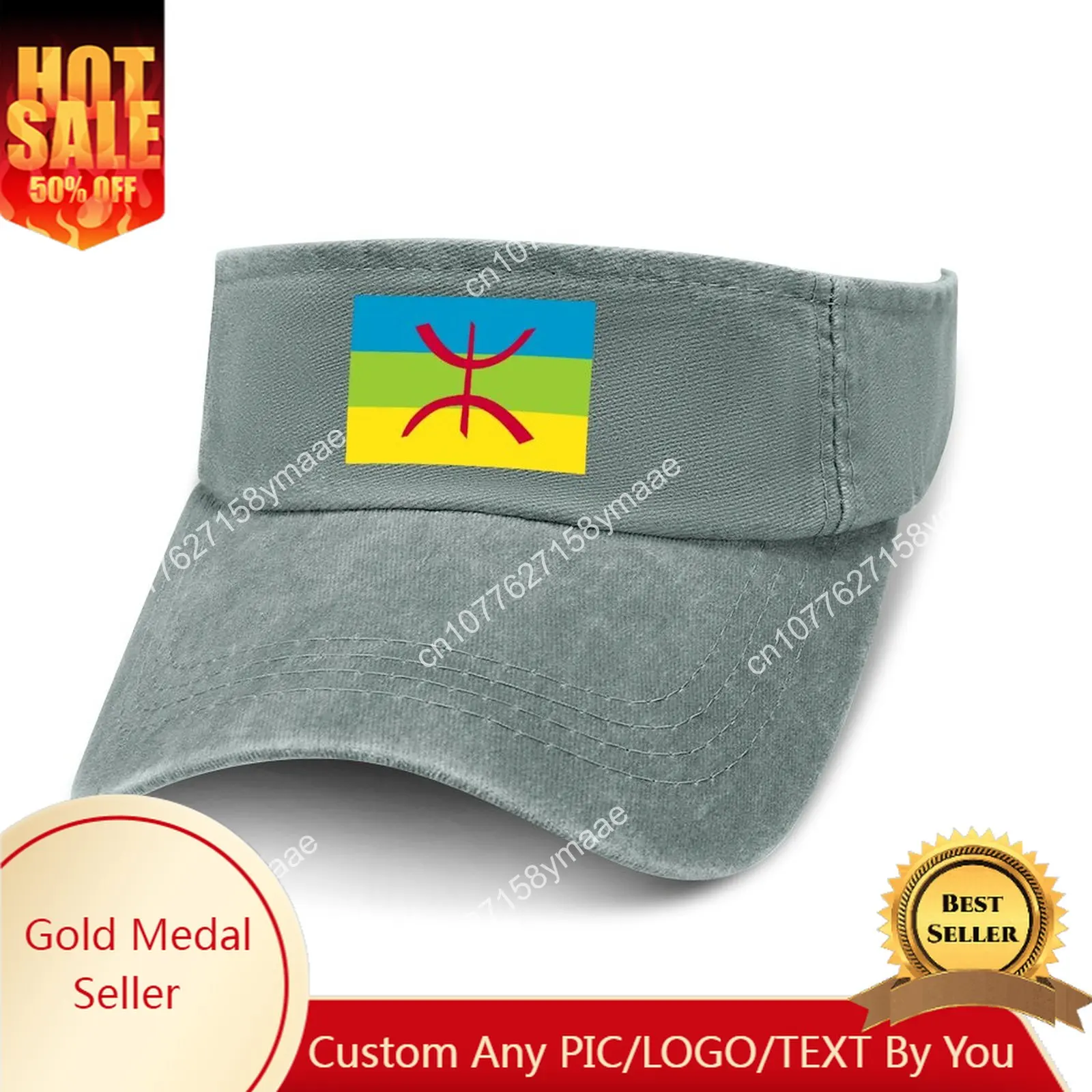 Berber Flag Sun Visor Leaky Top Cowboy Hats Mens Womens Customize DIY Cap Sports Baseball Tennis Golf Caps Empty Open Top Hat