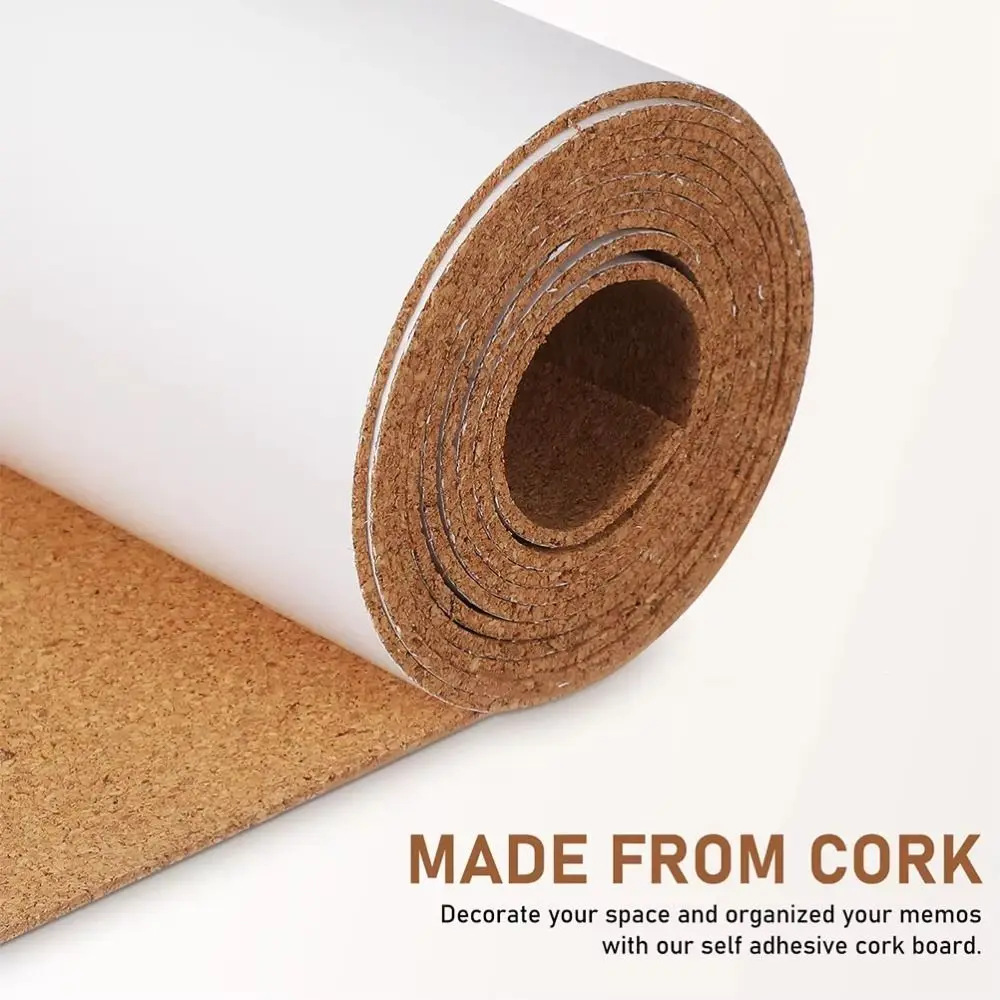 1m Self-Adhesive Cork Roll 2mm Thick Square Photo Wall Sticker Cork Board