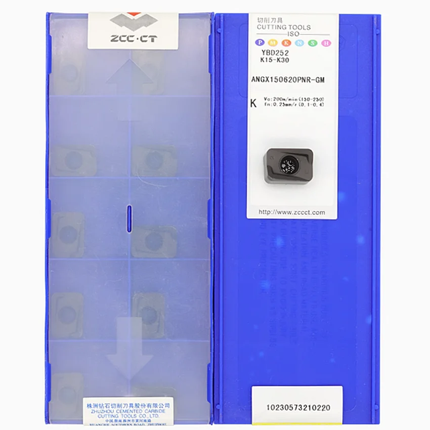 

ANGX150620PNR-GM YBD152/ANGX150620PNR-GM YBD252 ZCC.CT CNC carbide insert Milling insert For Cast iron K05-K25 K15-K30 10pcs/box