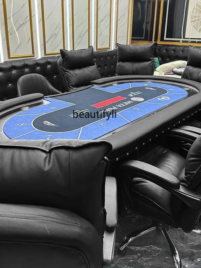 A176 YY Poker Table Suit High-End Card Table Club  De Pu Suit with Chips and Seats Table Cover Supporting