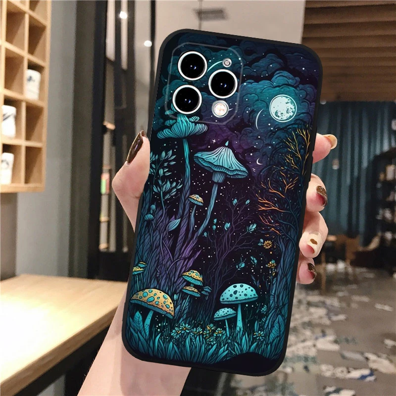 

Mushroom Phone Case For iphone 17 Pro Max Air 16 15 14 13 Pro Max 15 16 Pro 15Plus