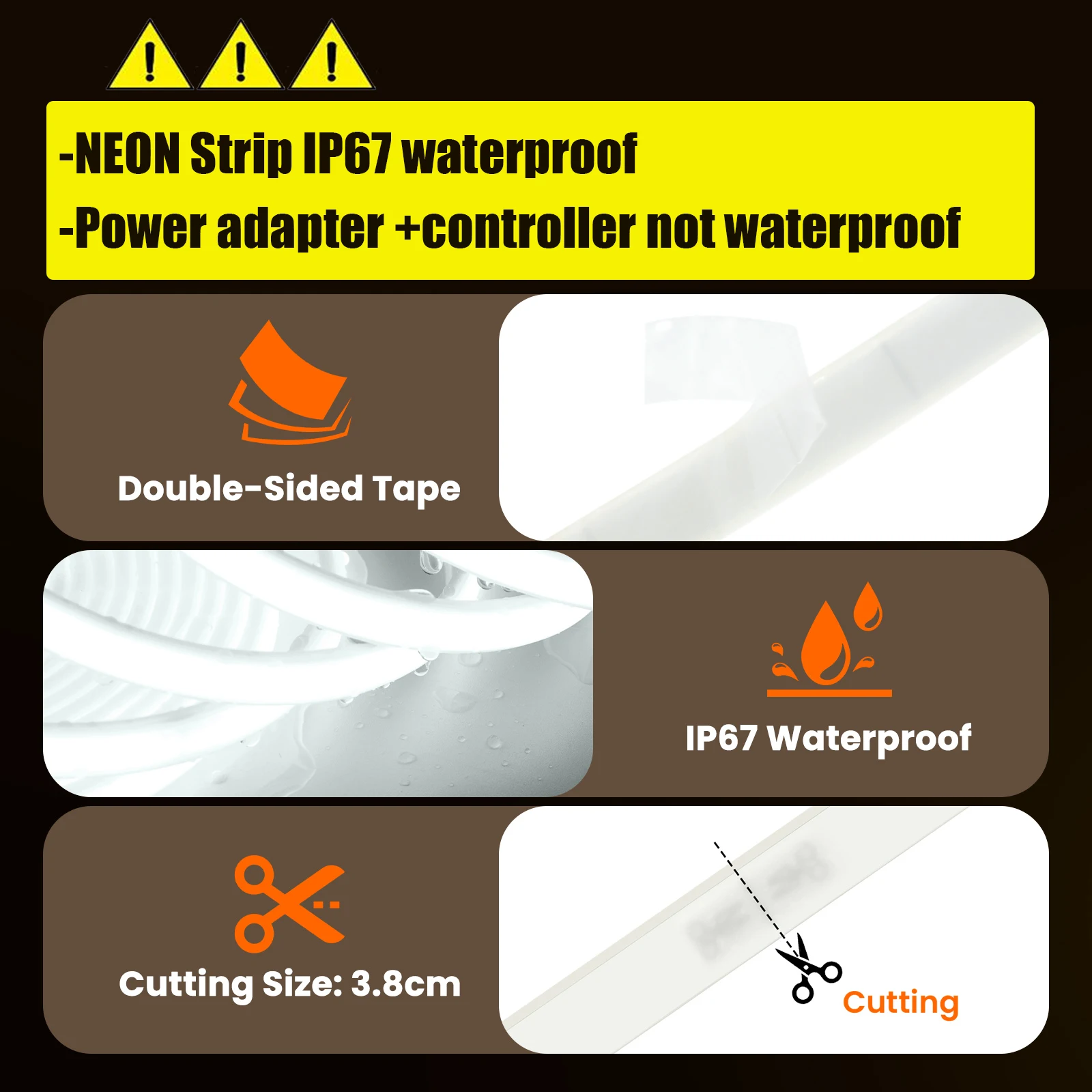 WIFI APP التحكم عكس الضوء لون واحد COB النيون قطاع عدة مع محول الطاقة + عن بعد 12 فولت 24 فولت عالية أكثر إشراقا مرنة مصباح ليد #6