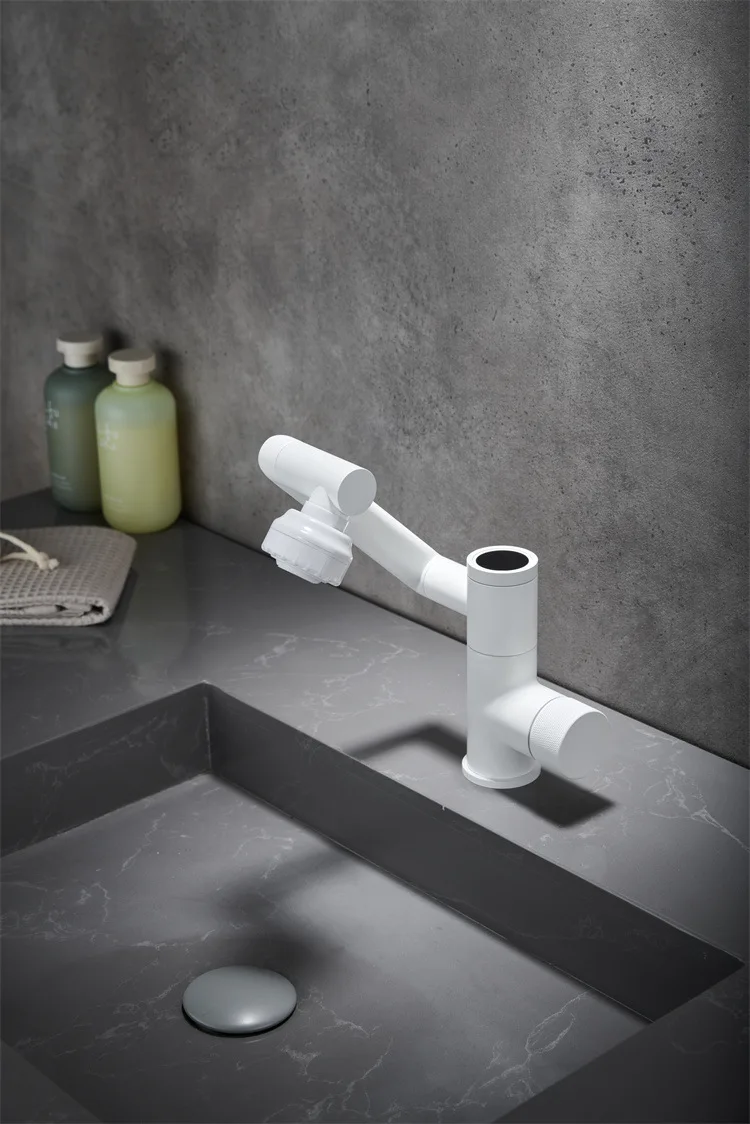 

Pull Lucky Cat Swing Rotate Digital Display Hydroelectric Power Generation Basin Faucet Bathroom Wash Face