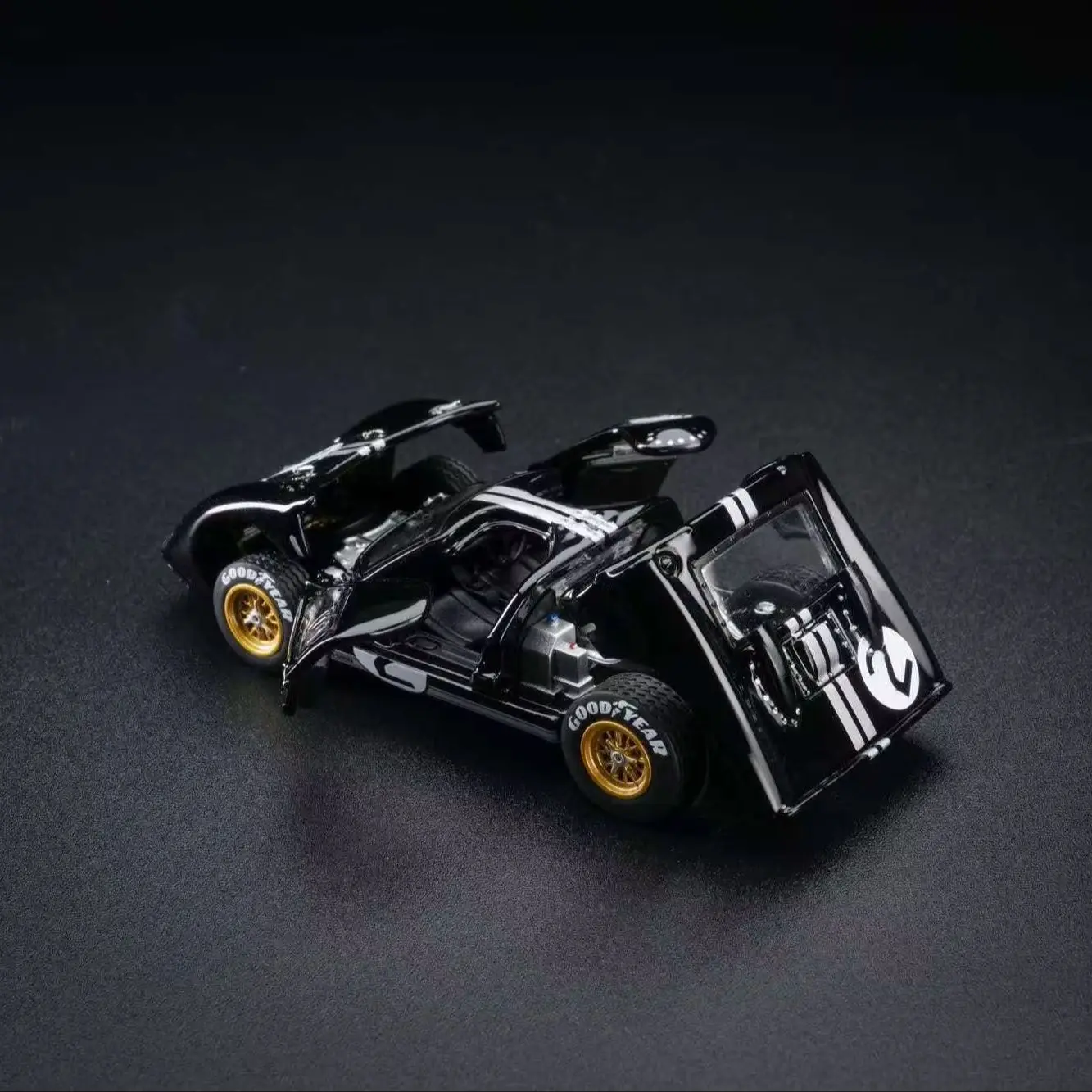 FG 1:64 Ford GT40 MK-II Full Opening Black Alloy Diecast Model Car Collectible Gift