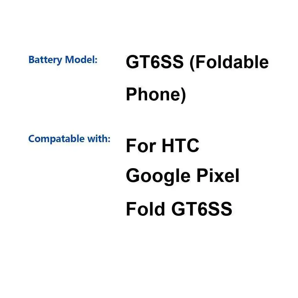 

Аккумулятор мобильного телефона, быстрая зарядка, высокая емкость для HTC Google Pixel Fold GT6SS, складной, 3332 мАч