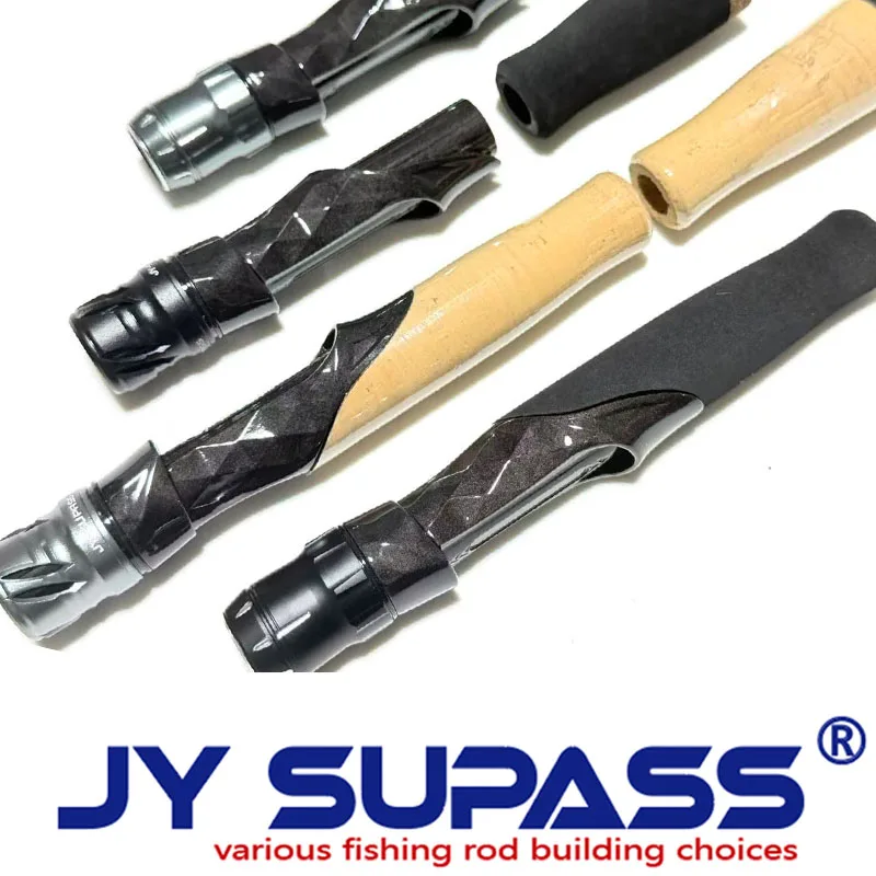 JY SUPASS BMS carbon reelseat fishing rod custom ultra light carbon Reel Seat cork handle set diy fishing rod kit