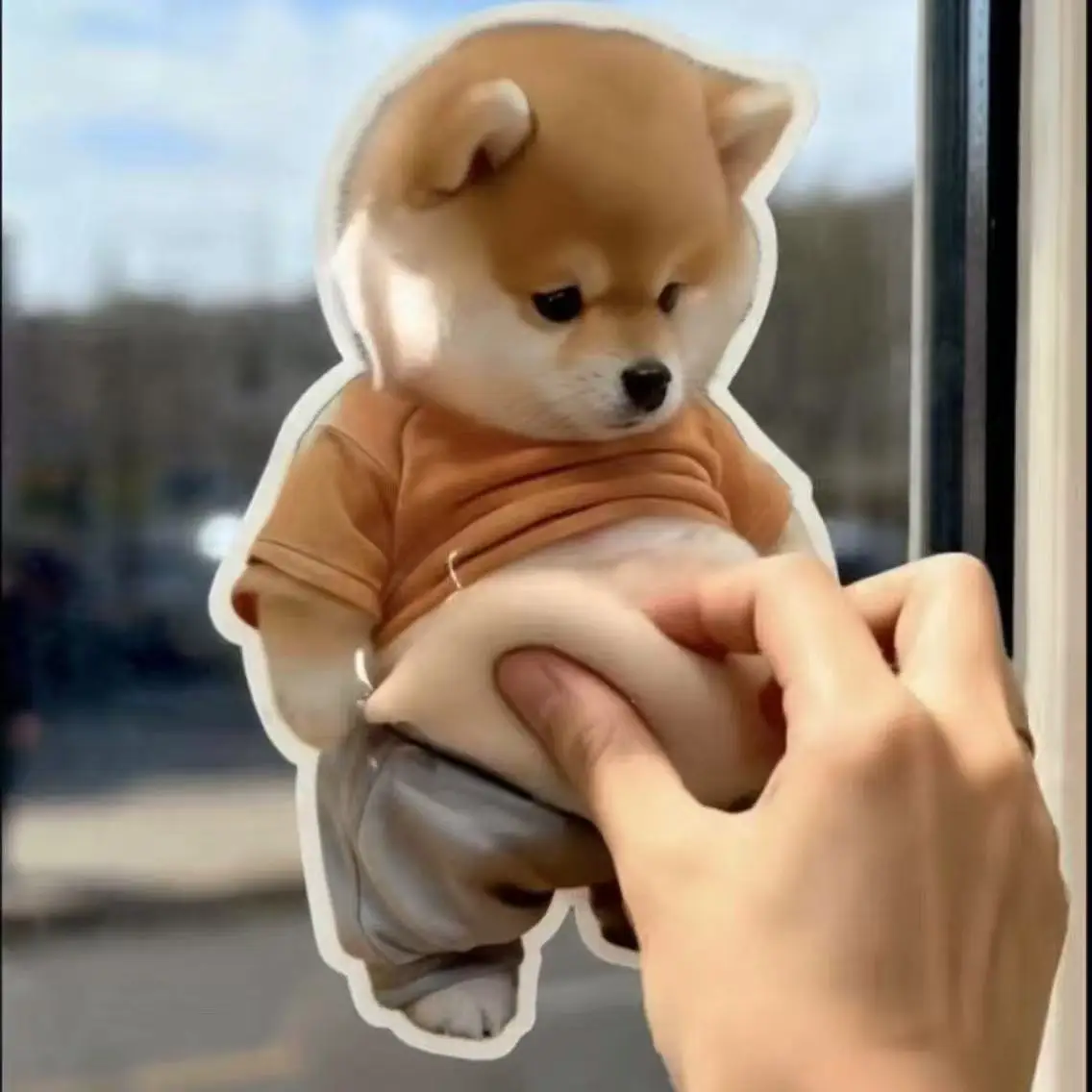 Cartoon Dog Belly Door Stopper Wall Protector 3D Soft Silicone Anti-Collision Sticker Cute Squeeze Decor for Fridge Cabinet