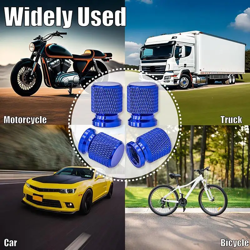 Tire Valve Stem Caps, Anodized Aluminum Wheel Valve Covers Accessories, Universal For Cars, SUVs, Bikes, Trucks And Motorcycles
