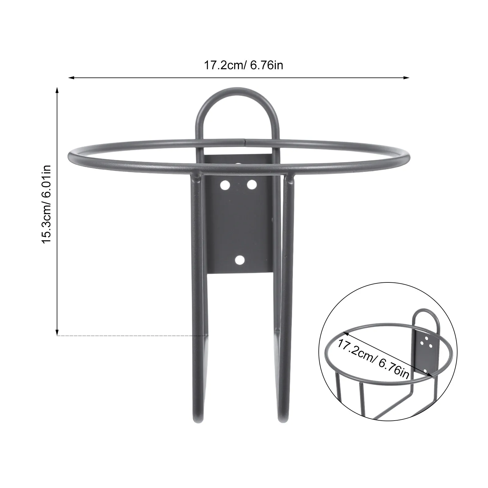 Wall Mounted Heavy Duty Gallon Bottle Holder Round Water Jug Rack Liquid Bucket Storage Grey for Kitchen Garage