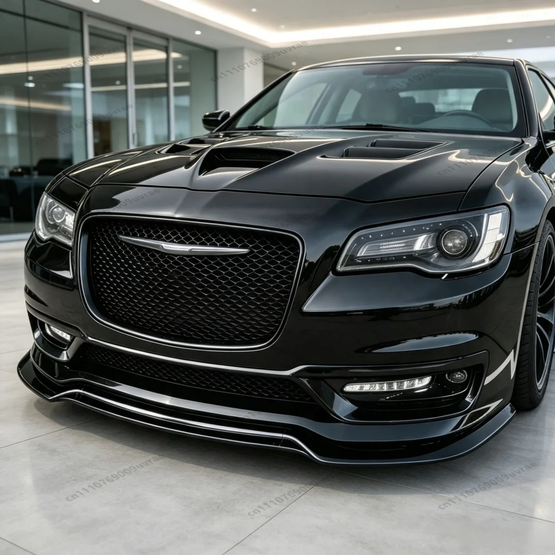 Gloss Black Front Bumper Lip For Chrysler 300 SRT SRT8 2015-2021 Facelift Spoiler Splitter Diffuser Bodykit Accessories Tuning