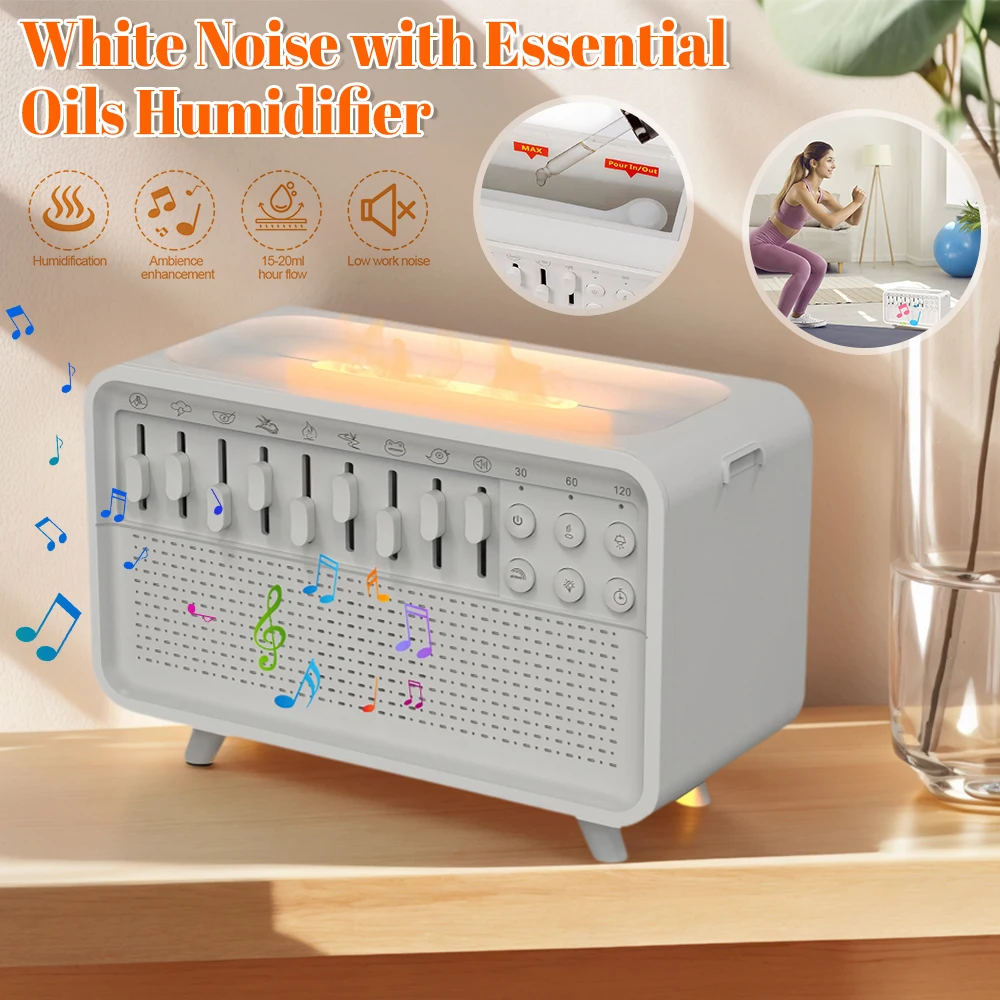 

Светодиодный динамик с белым шумом и 8 природной звуком, портативный динамик BT, диффузор аромата с автоматическим выключением, помощь во сне, ночник, увлажнитель