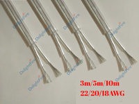 22 20 18AWG Tinned Copper Transparent Wire Flexible Power Supply Cables 2 Core Electronic Audio Wire for Speaker Crystal Lamps