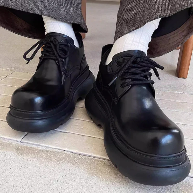Derby Shoes for Men's 8m Elevator Comfortable Breathable Shock-absorbing Platform Casual Shoes Invisible Height Increasing Shoes