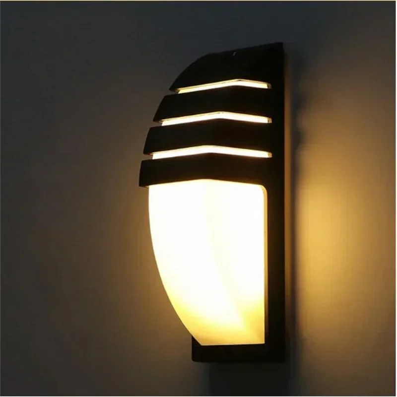 TechHPLED Aluminum Alloy Courtyard Modern Wall Lamp Waterproof Porch AC90-260V 9W Wall Lamp Garden