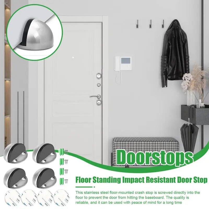 Floor Mounted Door Stoppers Stainless Steel Floor Door Stopper 4X Floor Door Stops Floor Mounted Door Stoppers For Studio Home