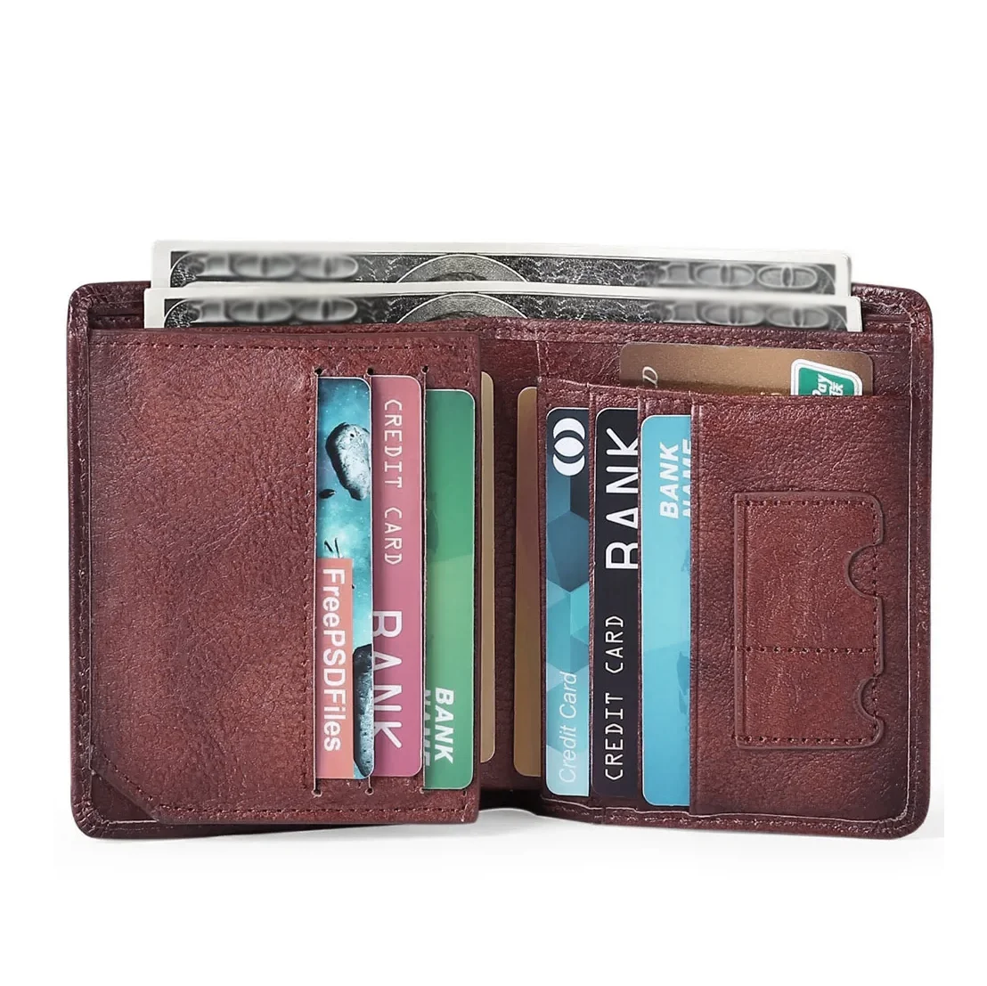 Vintage genuine leather Wallet RFID anti-theft Short Business Men\'s Wallet Multifunctional Wallet Credit card holder bag Purse