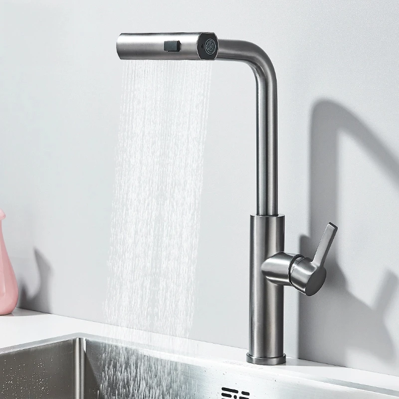 

3-функциональный кухонный смеситель, гибкий выдвижной смеситель для горячей дождя и холодной воды, 360° ° Насадка-распылитель потока, смесители для кухонной мойки