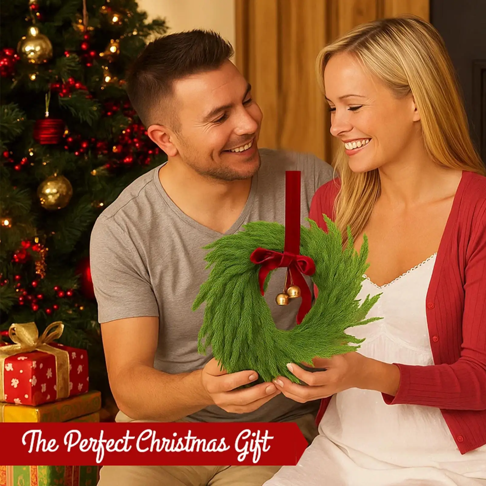 

Мини-Рождественский венок, 4 шт., деревенский фермерский дом, праздничные украшения, рождественские венки для кухонных шкафов, для входной двери, окна