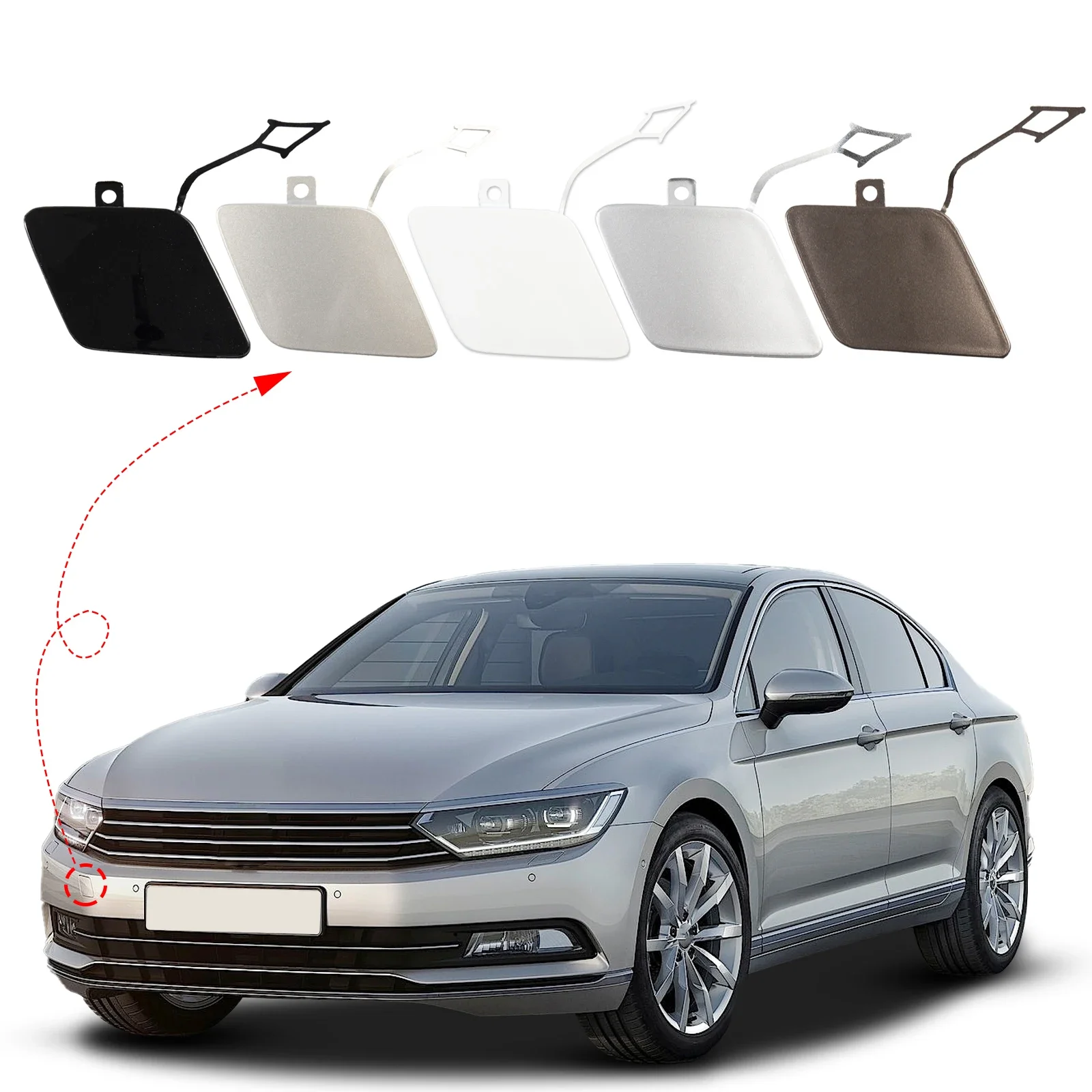

Pop Front Bumper Tow Hook Cover Cap Towing Eye For VW Passat B8 Accessories 2015 2016 2017 2018 2019 3G0807155