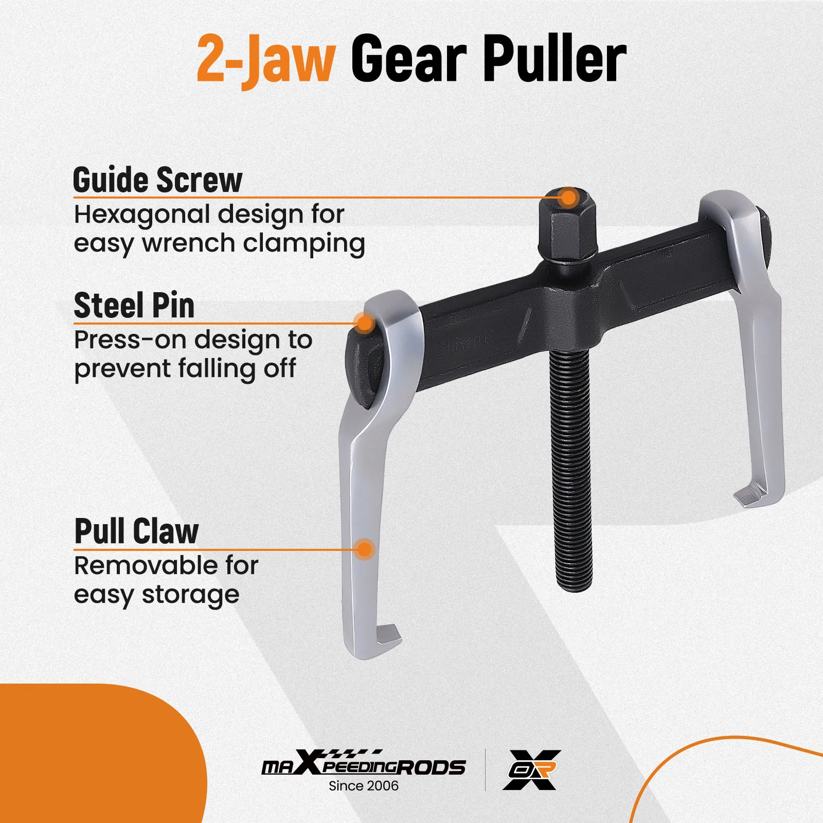 12 Inch 2-Jaw Gear Puller Adjustable Bearing Puller External Internal Gear Removal Tool