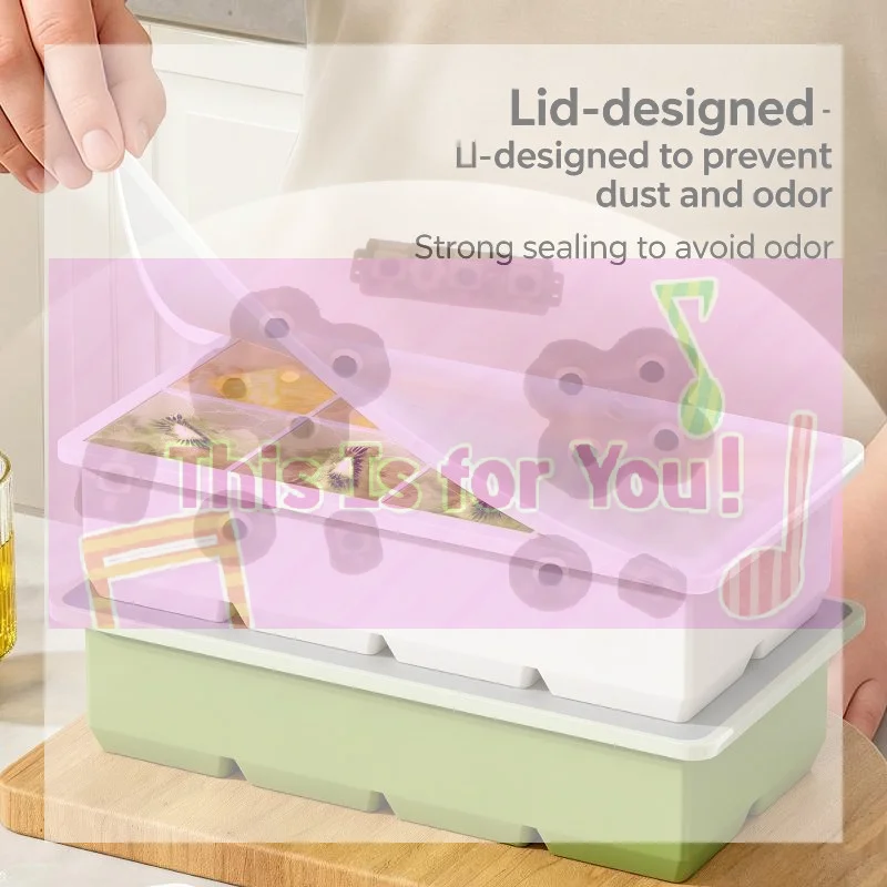 【MA】Large Ice Block Mold Silicone Ice Cube Tray With Leak Proof Lid Easy Release For Home Summer Drink Parties