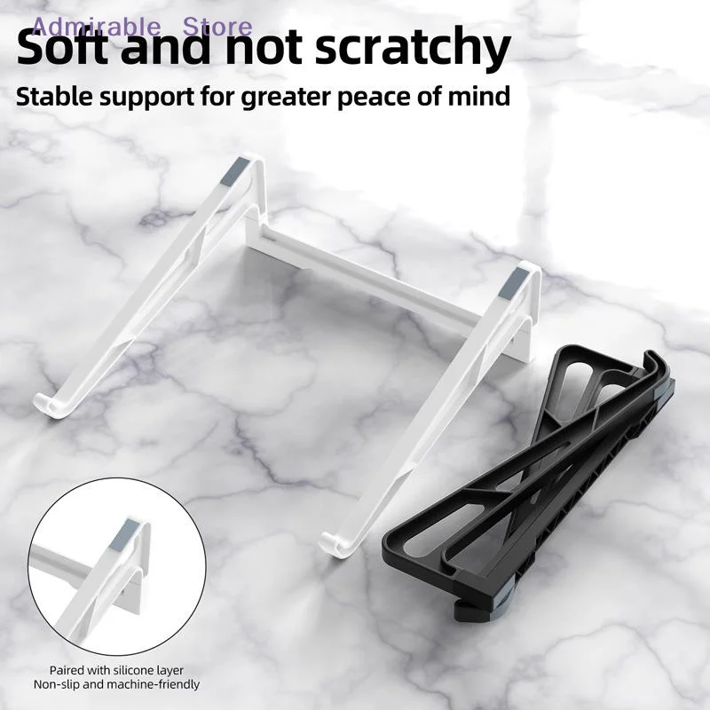 Adjustable Folding Laptop Stand Portable Non-slip Computer Riser Holder Compatible with Laptop Tablet PC for Travel Work Study