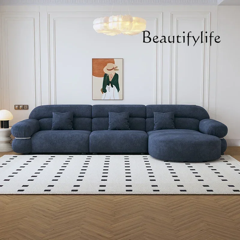 Italian minimalist sofa cream style small apartment living room fabric sofa