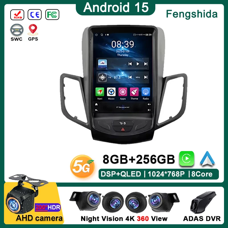 

Android 15 Multimedia For For Ford Fiesta MK7 2009 - 2016 Auto Radio Stereo Head Unit No 2din DVD Stereo Head Unit Touch Screen