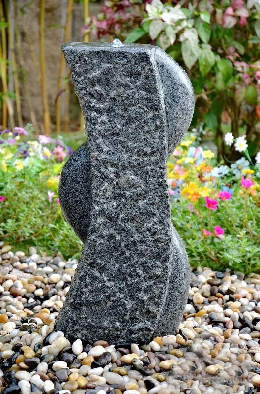 Picture 6: Indoor- Outdoor Home Garden Patio Decorative Stone Carving Black Granite Water Feature Fountain Ornament for Yard Lawn Deck Park