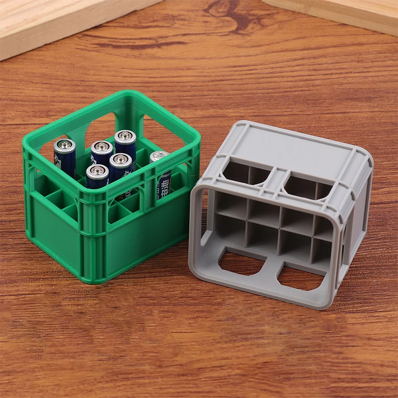 Hot! 3D Printed Battery Storage Box DIY Beer Crate No. 5 AA No. 7 AAA Battery Stackable Storage Basket