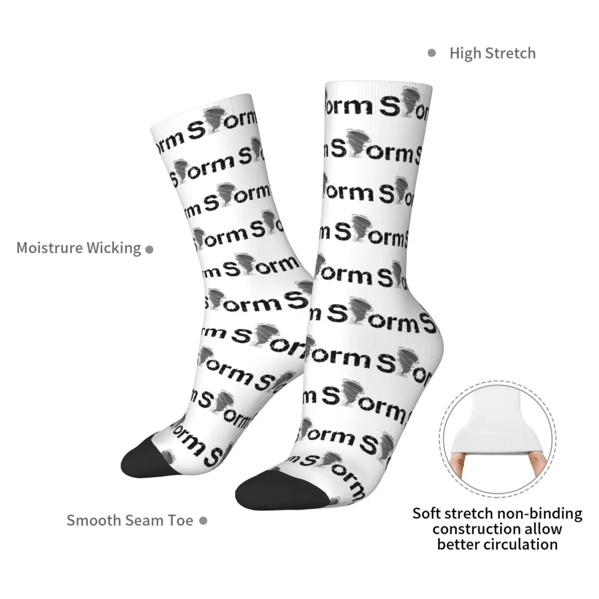 Storm Socks Harajuku Super Soft Stockings All Season Long Socks Accessories for Unisex Birthday Present